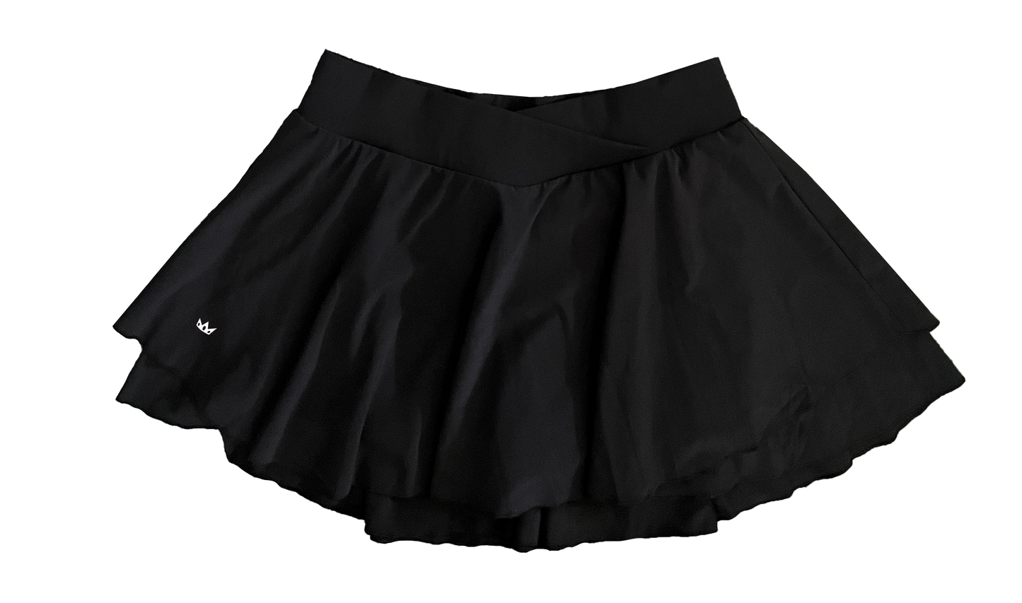 RUFFLE BLACK TENNIS SKORTS